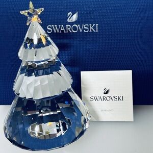 NIB Swarovski $399 Christmas Tree Topped With AB Star Crystal Figurine #5286388